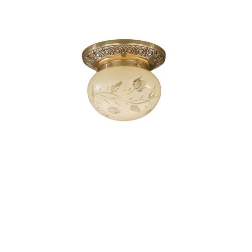 Светильник потолочный PL 7842/1 Reccagni Angelo жёлтый 1 лампа, основание золотое в стиле классический 