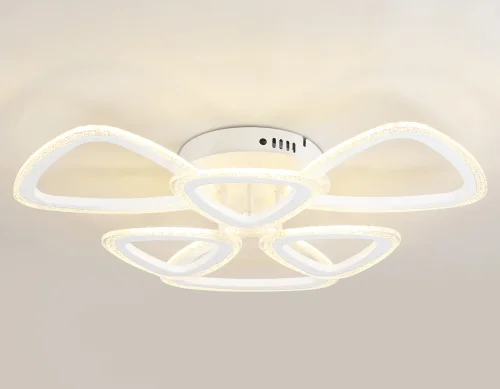 Люстра потолочная LED с пультом FA4512 Ambrella light белая на 1 лампа, основание белое в стиле современный хай-тек с пультом фото 4