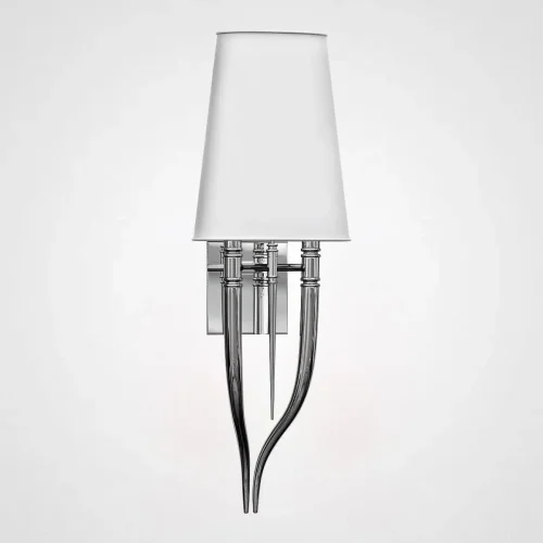 Настенный светильник Crystal Light Brunilde Ipe Cavalli H92 Silver/White 189460-22 ImperiumLoft белый на 2 лампы, основание серебряное в стиле современный 