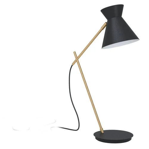 Настольная лампа офисная Amezaga 98864 Eglo чёрная 1 лампа, основание чёрное металл в стиле современный 