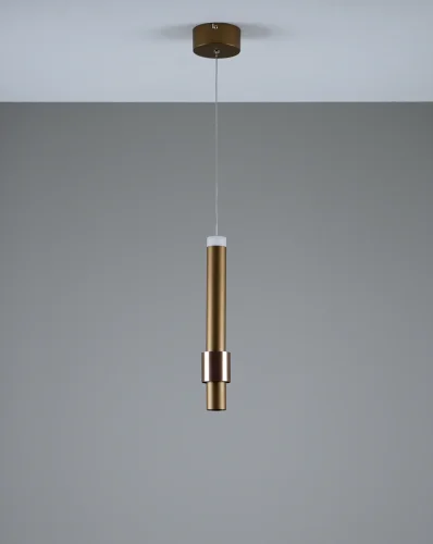 Светильник подвесной LED Elli V10882-PL Moderli коричневый золотой 1 лампа, основание коричневое в стиле современный трубочки фото 2