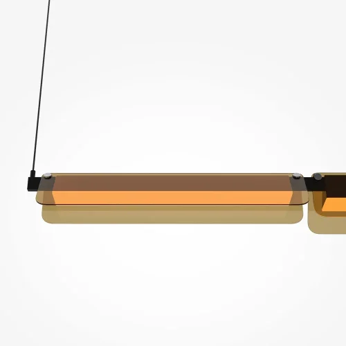 Светильник подвесной LED Flat MOD296PL-L20BC3K Maytoni коричневый на 1 лампу, основание чёрное в стиле современный хай-тек линейный фото 2