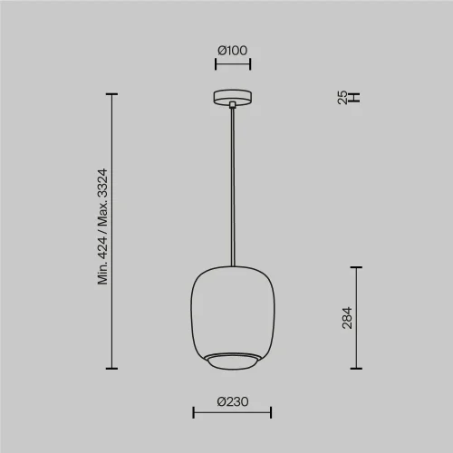 Светильник подвесной LED Brio MOD466PL-L12GR3K Maytoni серый на 1 лампу, основание серое в стиле современный фото 7