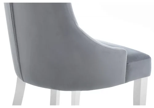 Деревянный стул Elegance white / grey 11585 Woodville, серый/велюр, ножки/дерево/белый, размеры - ****520*580 фото 5