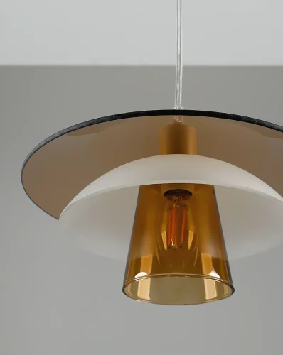 Светильник подвесной Sydney V11028-1P Moderli прозрачный янтарный на 1 лампу, основание коричневое бежевое в стиле современный скандинавский фото 4 Светильник подвесной Sydney V11028-1P Moderli прозрачный янтарный на 1 лампу, основание коричневое бежевое в стиле современный скандинавский фото 4