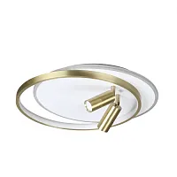 Люстра потолочная LED с пультом Naoko 5603/63CL Lumion золотая на 1 лампа, основание золотое белое в стиле минимализм с пультом кольца