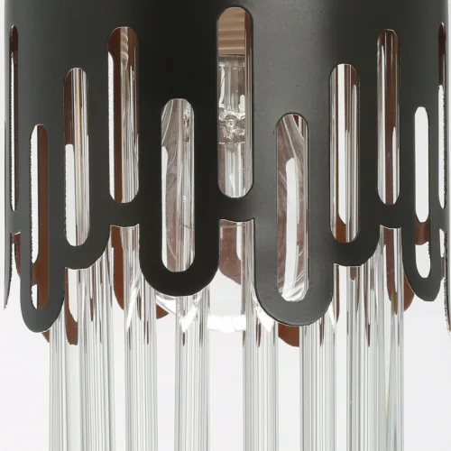Светильник подвесной Соло 112010701 DeMarkt прозрачный 1 лампа, основание чёрное в стиле современный  фото 7