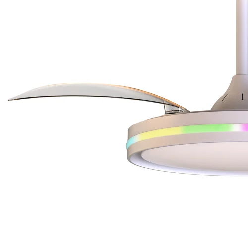 Люстра c вентилятором LED Rafaga 8727 Mantra белая на 1 лампу, основание белое в стиле современный с пультом фото 3