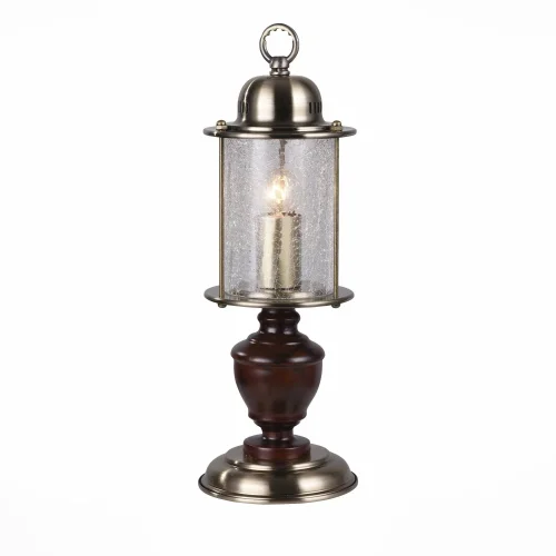 Настольная лампа Volantino SL150.304.01 ST-Luce прозрачная 1 лампа, основание бронзовое коричневое дерево металл в стиле кантри 
