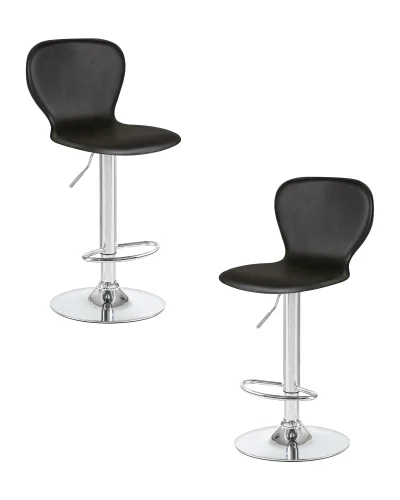 Стул барный набор 2 шт. SET-2 2640-LM ELISA, цвет сиденья черный, цвет основания хром Dobrin, /экокожа, ножки/металл/хром, размеры - 860*1070***390*480 Стул барный набор 2 шт. SET-2 2640-LM ELISA, цвет сиденья черный, цвет основания хром Dobrin, /экокожа, ножки/металл/хром, размеры - 860*1070***390*480
