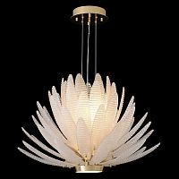 Люстра подвесная ARTICHOKE SP8+1 GOLD Crystal Lux прозрачная на 8 ламп, основание золотое в стиле классический 