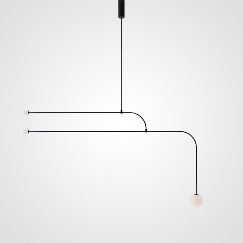 Светильник подвесной LINES E 140820-26 ImperiumLoft белый 3 лампы, основание чёрное в стиле минимализм 
