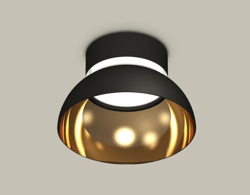 Светильник накладной XS8102036 Ambrella light золотой чёрный 1 лампа, основание чёрное в стиле современный хай-тек круглый фото 3