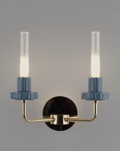 Бра LED Atelieri V11696-WL Moderli прозрачный на 2 лампы, основание золотое в стиле современный американский кантри фото 3