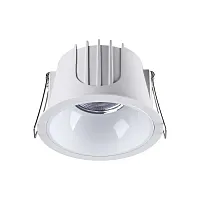 Светильник точечный LED Knof 358694 Novotech белый 1 лампа, основание белое в стиле современный 