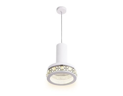 Светильник подвесной LED с пультом Acrylica Ice FA9488 Ambrella light белый хром 1 лампа, основание белое в стиле современный хай-тек с пультом фото 3