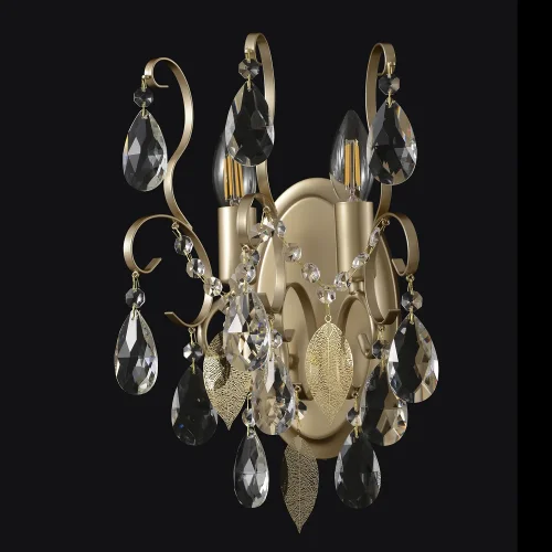 Бра ESMIRALDA AP2 GOLD Crystal Lux прозрачный на 2 лампы, основание золотое в стиле арт-деко фото 4