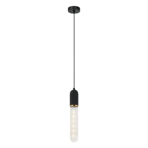Светильник подвесной Blount LSP-8786 Lussole прозрачный 1 лампа, основание чёрное в стиле хай-тек современный трубочки