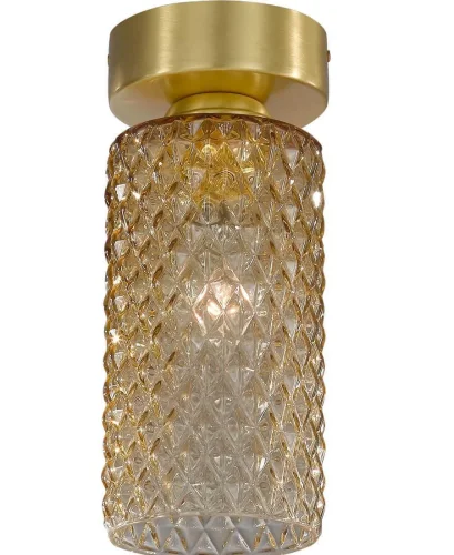 Светильник накладной PL 10030/1 Reccagni Angelo янтарный 1 лампа, основание матовое золото в стиле современный классический круглый фото 2