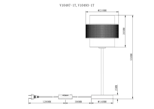 Настольная лампа Gela V10487-1T Moderli чёрная белая 1 лампа, основание белое металл в стиле современный лофт  фото 5