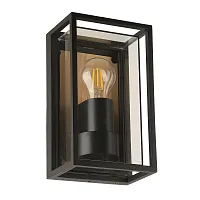 Настенный светильник Marfik A2322AL-1BR Arte Lamp уличный IP65 чёрный коричневый 1 лампа, плафон прозрачный в стиле классический E27