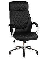 Офисное кресло для руководителей 117B-LMR BENJAMIN, цвет чёрный Dobrin, чёрный/экокожа, ножки/металл/хром, размеры - 1200*1270***670*670