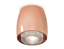 Светильник накладной Techno spot XS1144010 Ambrella light розовый золотой 1 лампа, основание розовое золотое в стиле современный хай-тек круглый