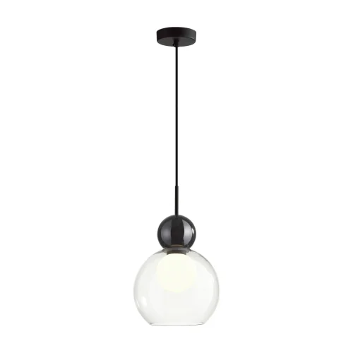 Светильник подвесной Blacky 5021/1 Odeon Light белый 1 лампа, основание чёрное в стиле современный шар фото 3