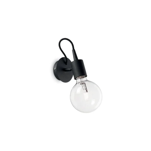 Бра EDISON AP1 NERO Ideal Lux без плафона на 1 лампу, основание чёрное в стиле современный 