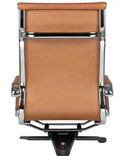 Офисное кресло для руководителей 101F-LMR CLARK, цвет светло-коричневый №321 Dobrin, коричневый/экокожа, ножки/металл/хром, размеры - 1090*1150***680*680 фото 7