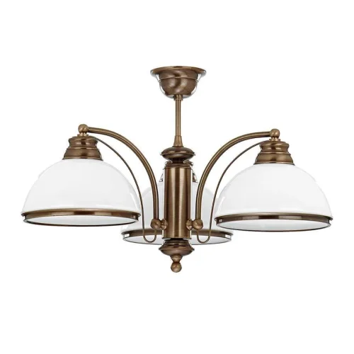 Люстра подвесная OBD OBD-ZW-3(P) Kutek белая на 3 лампы, основание коричневое в стиле американский Люстра подвесная OBD OBD-ZW-3(P) Kutek белая на 3 лампы, основание коричневое в стиле американский