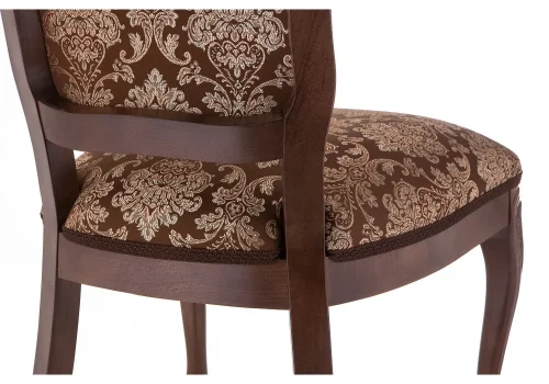 Деревянный стул Руджеро орех / шоколад 318604 Woodville, шоколад/ткань, ножки/массив бука дерево/орех, размеры - ****500*560 фото 5