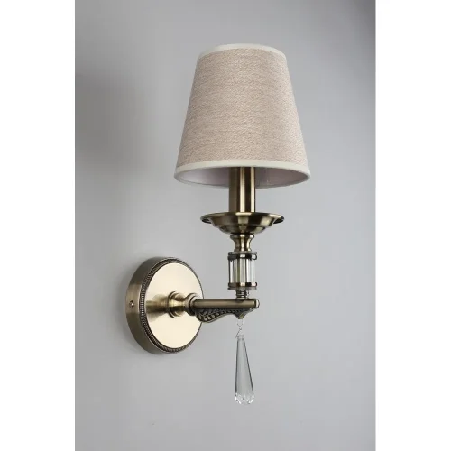 Бра Rivoli OML-64211-01 Omnilux бежевый на 1 лампу, основание античное бронза в стиле классический фото 3