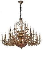 Люстра подвесная FIRENZE 1780.30.3 antique gold Lucia Tucci без плафона на 33 лампы, основание золотое в стиле классический 
