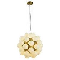 Светильник подвесной Haines LSP-8404 Lussole без плафона 36 ламп, основание матовое золото в стиле арт-деко современный молекула шар
