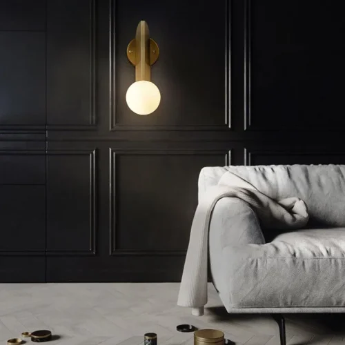 Настенный светильник NEO WALL 140889-26 ImperiumLoft белый на 1 лампу, основание латунь в стиле минимализм фото 6