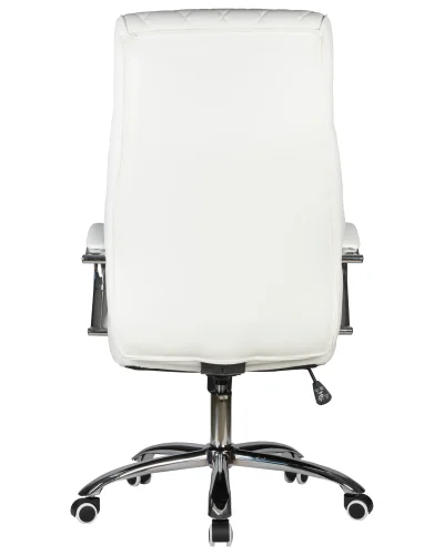 Офисное кресло для руководителей 117B-LMR BENJAMIN, цвет белый Dobrin, белый/экокожа, ножки/металл/хром, размеры - 1200*1270***670*670 фото 5