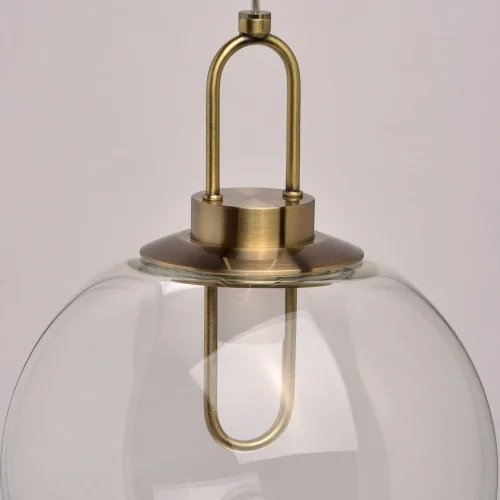 Светильник подвесной LED Крайс 657011101 DeMarkt прозрачный 1 лампа, основание бронзовое в стиле современный шар фото 5