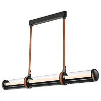 Светильник подвесной LED Kory WE443.12.023 Wertmark прозрачный на 1 лампу, основание чёрное в стиле современный линейный