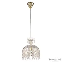 Светильник подвесной 14781P/22 G V0300 Bohemia Ivele Crystal прозрачный 1 лампа, основание золотое в стиле классика виноград