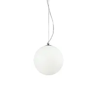 Светильник подвесной MAPA FADE SP1 D30 Ideal Lux белый на 1 лампу, основание хром в стиле современный шар