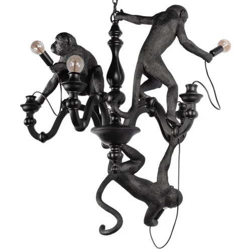 Светильник подвесной Monkey 10314 Black LOFT IT без плафона 5 ламп, основание чёрное в стиле современный животные фото 3