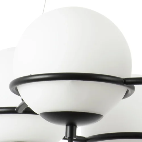 Люстра подвесная Globo 803267 Lightstar белая на 6 ламп, основание чёрное в стиле современный шар фото 4