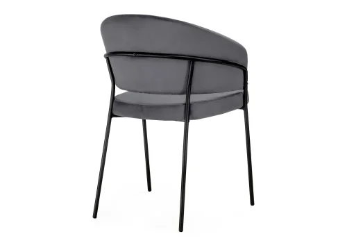 Стул на металлокаркасе Лео антрацитовый brandy light 28 / черный 592480 Woodville, серый/велюр, ножки/металл/чёрный, размеры - ****560*520 фото 5