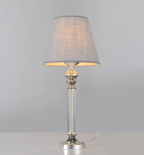 Настольная лампа Rivoli OML-64204-01 Omnilux серая на 1 лампу, основание серебряное металл в стиле классический фото 4