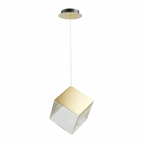 Светильник подвесной Riello SL1182.203.01 ST-Luce прозрачный золотой 1 лампа, основание золотое в стиле современный  фото 2
