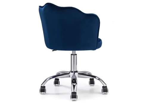 Компьютерное кресло Bud blue 15107 Woodville, синий/велюр, ножки/металл/хром, размеры - *830***560*540 фото 4