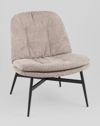 Кресло лаунж Tail, коричневый УТ000038980 Stool Group, коричневый/букле, ножки//чёрный, размеры - ****675*740мм