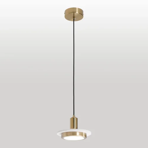 Светильник подвесной LED LSP-7518 Lussole белый бронзовый на 1 лампу, основание бронзовое в стиле современный фото 3