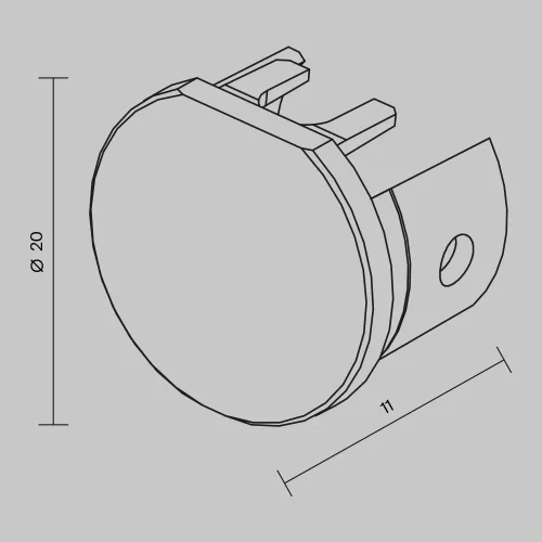 Заглушка для подвесного круглого шинопровода , 2шт. Magnetic track system Levity TRA184EC-R-11B Maytoni чёрный в стиле хай-тек современный для светильников серии Magnetic track system Levity накладной levity магнитная фото 3